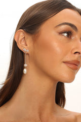 Swan Lake Pearl Drop Earrings Gold