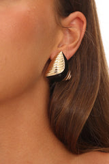 Beverly Triangle Earrings Gold/Black