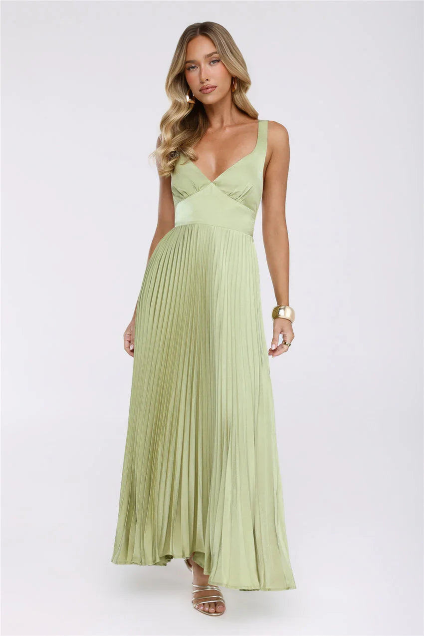 Dazzling Opulence Maxi Dress Lime