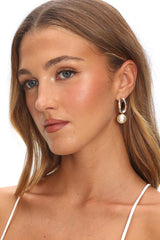 Krizia Drop Earrings Gold Pearl