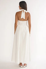 El Corazon High Halterneck Maxi Dress White