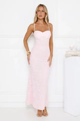 Love Bitten Lace Maxi Dress Pink