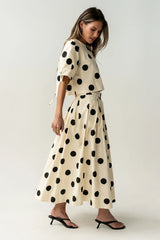 Jacklynn Polka Dot Midi Skirt