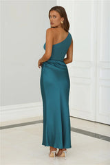 Starlit Darling Satin Maxi Dress Teal