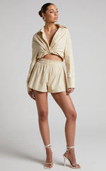 Terah Shorts - High Waisted Shorts in Sand