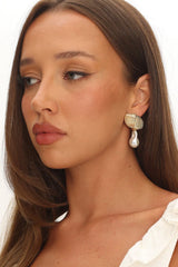 High Season Baroque Pearl Droplet Earrings Gold/Pearl