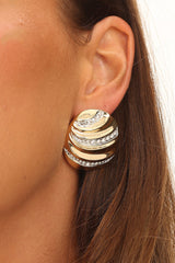 Jada Irregular Textured Earrings Gold/Silver