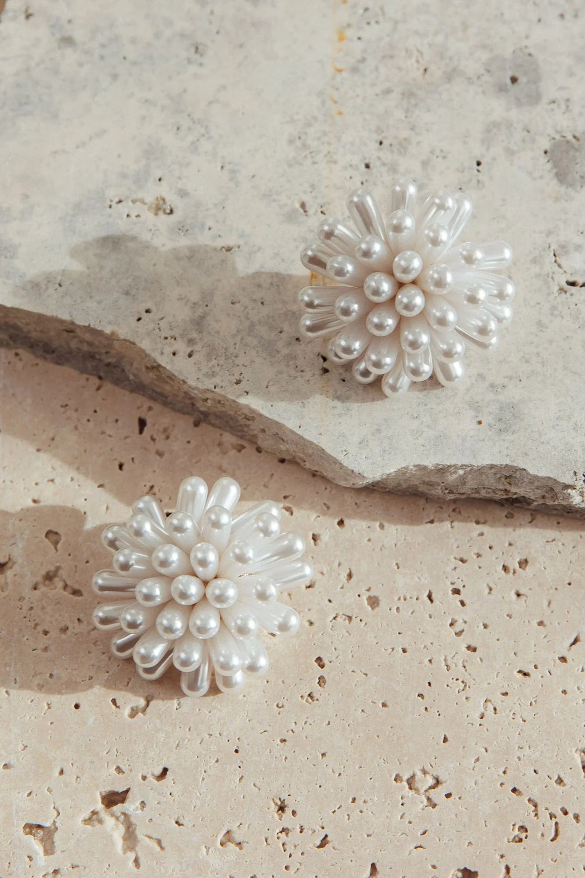 Mira Firework Cluster Earrings Pearl