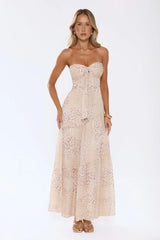 Cloud Leopard Strapless Maxi Dress Leopard