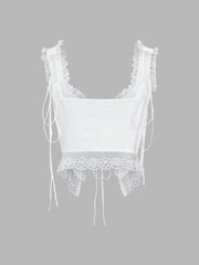 Fly Away Fairytale Lace Trim Crop Cami Top