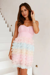 Rainbow Dreams Tulle Mini Dress Pink