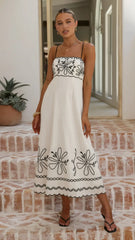 Mira Maxi Dress - White/Black