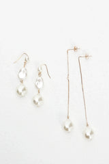 Ninette Faux Pearl Droplet Earrings Gold/Pearl