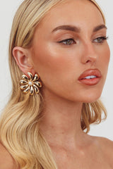 Izzy Flower Earrings Gold/Pearl