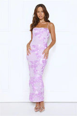 Estelle Mesh Maxi Dress Lilac