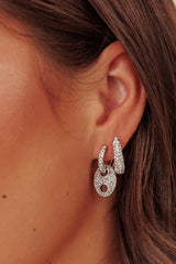 Tristan Earrings Set Silver Diamante