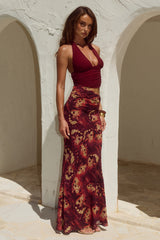 Alexis Halter Cut Out Maxi Dress Eliana Red
