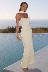 Amana Strapless Scarf Maxi Dress Lemon