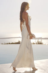 Avalee Frill Trim Maxi Dress Ivory