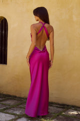 Chara Low Cross Back Maxi Dress Magenta