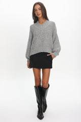 Samaya Chunky Knit Sweater Grey