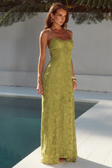 Ellerby Frill Trim Maxi Dress Olive
