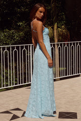 Ellerby Frill Trim Maxi Dress Sky Blue