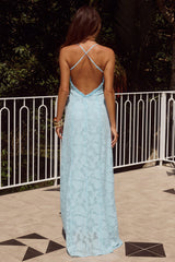 Ellerby Frill Trim Maxi Dress Sky Blue