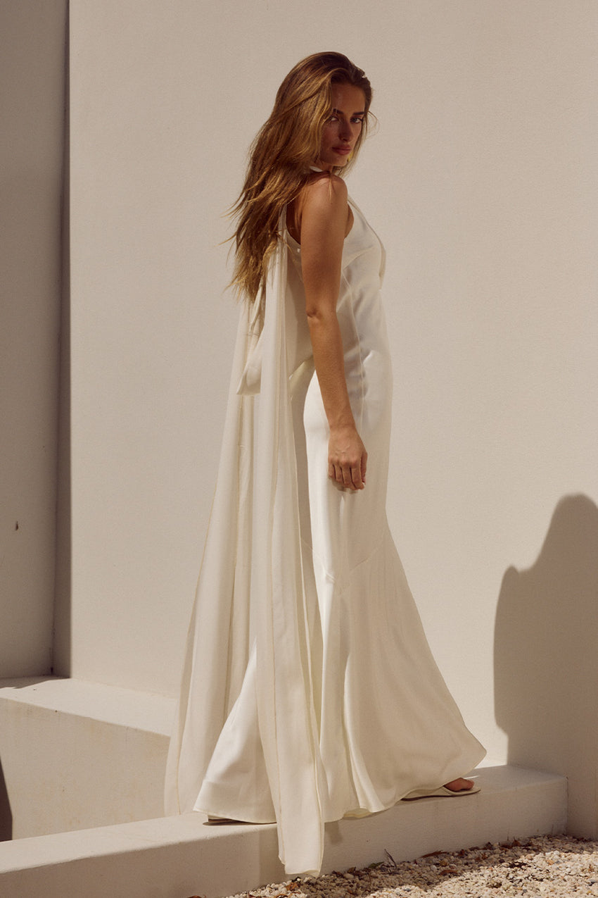 Gabriella Cowl Maxi Dress Ivory