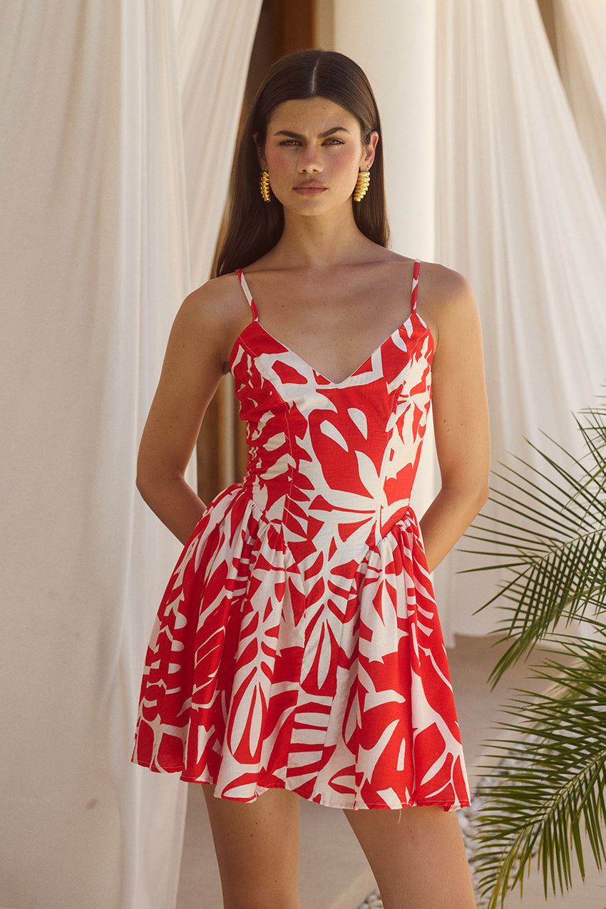Henrietta Mini Dress Matelo Red