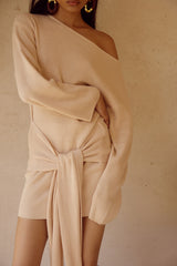 Himari Knit Mini Dress Sand