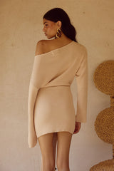 Himari Knit Mini Dress Sand