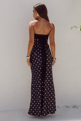 Kadie Off Shoulder Maxi Dress Blackwhite Polka