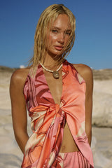 Kaeli Tie Front Halter Top Kaeli Berry