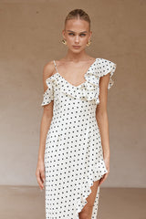 Karlita Maxi Dress White Polka