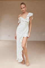 Karlita Maxi Dress White Polka