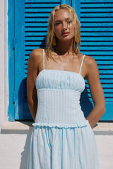 Keily Square Neck Maxi Dress Blue