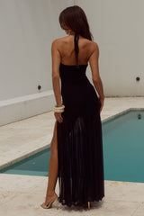 Kiki High Slit Maxi Dress Black