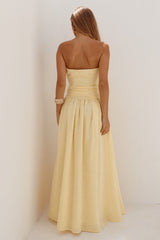 Maeve Strapless Side Tie Maxi Dress Butter