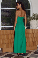 Martha Strapless Maxi Dress Green