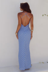 Monet Cross Back Maxi Dress Periwinklelemon Polka