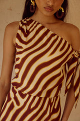 Montie Off Shoulder Mini Dress Montie Choc