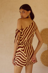 Montie Off Shoulder Mini Dress Montie Choc
