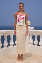Athena Midi Skirt Pearl