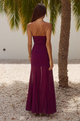 Remi Strapless Maxi Dress Plum