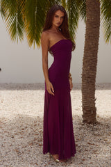 Remi Strapless Maxi Dress Plum