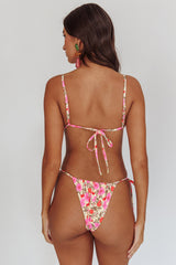 Sovereign High Cut String Bikini Bottom Yellow Floral