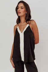 Unwritten Contrast Cami Top Black