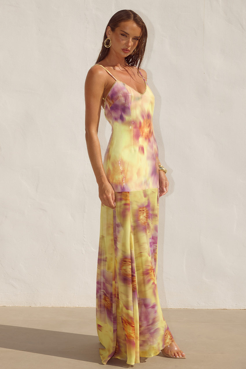 Tulia Low Back Maxi Dress Suri Yellow