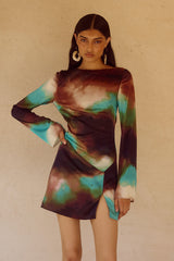 Vega Sleeved Mini Dress Vega Chocolate